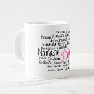 Taza De Café Gigante Actitudes sánscritas de la yoga de Asanas del