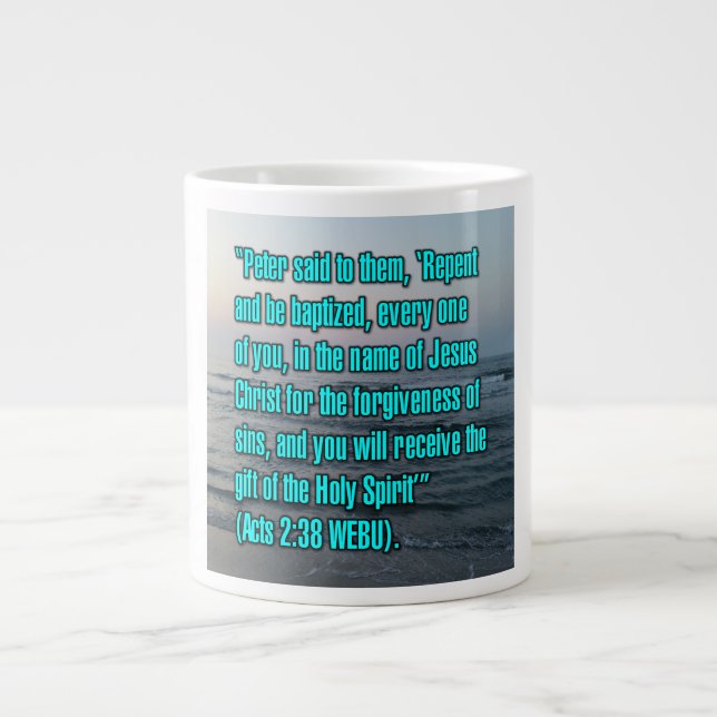 Taza De Café Gigante Actos 2:38 WEBU Mug (Frente)