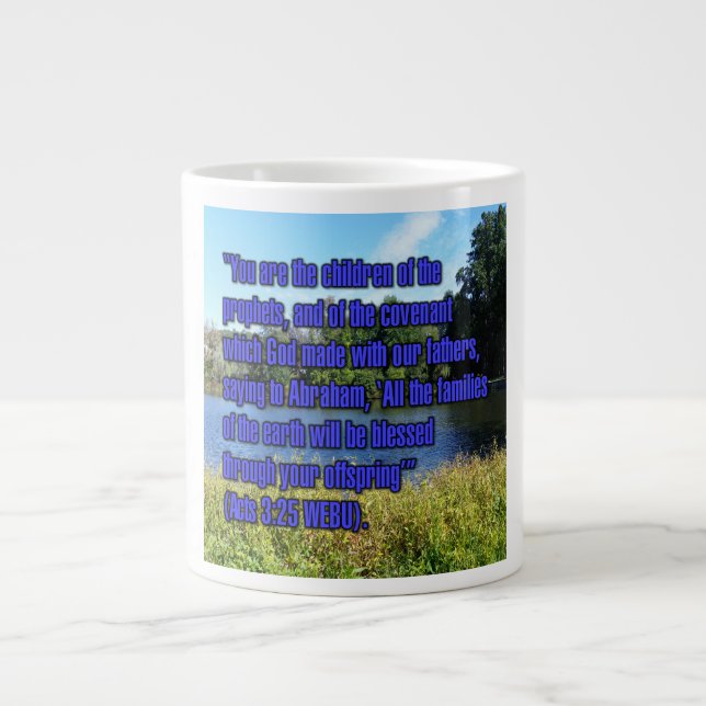 Taza De Café Gigante Actos 3:25 WEBU Mug (Frente)
