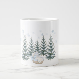 Taza De Café Gigante Acuarela Bebé hace frío afuera baby shower