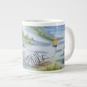 Taza De Café Gigante Acuarela de la playa