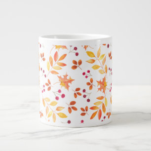 Taza De Café Gigante Acuarela de oliage de otoño