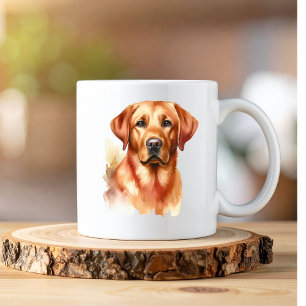 Taza De Café Gigante Acuarela Labrador Golden Personalizar