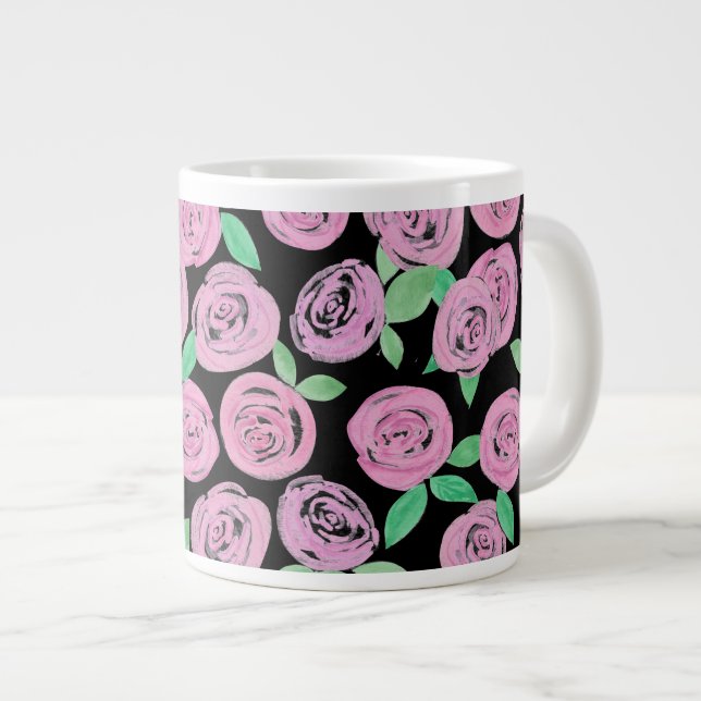 Taza De Café Gigante Acuarela, rosa rosa (Derecha)