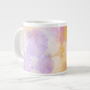 Taza De Café Gigante Acuarelas abstractas - fondo anaranjado