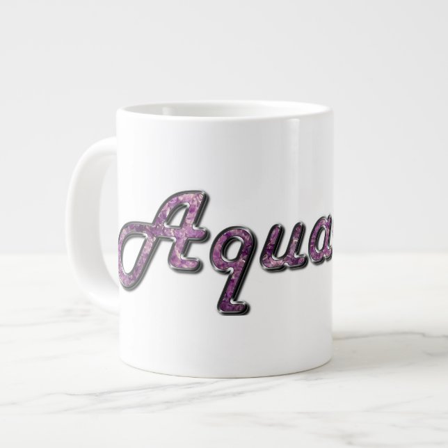 Taza De Café Gigante Acuario de Amethyst Gemstone (Izquierda)