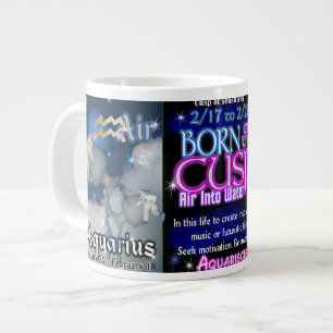 Taza De Café Gigante Acuario Piscis del cambio de signo del zodiaco de