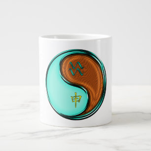 Taza De Café Gigante Acuario y Mono de Madera
