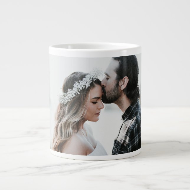 Taza De Café Gigante Add Your Own Custom Photo Wedding (Frente)