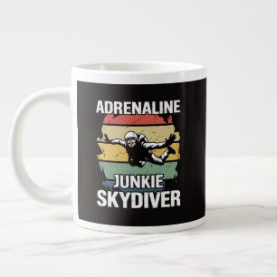 Taza De Café Gigante Adicto a la adrenalina paracaidista