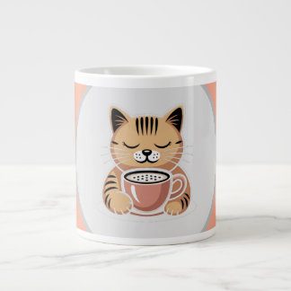Taza De Café Gigante Adorable Cat with Coffee Mug | Cozy Cat Lover Gift