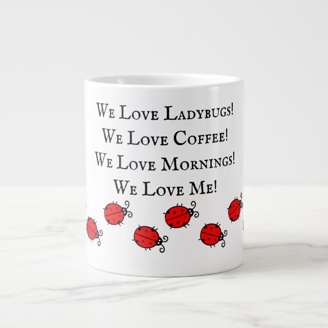Taza De Café Gigante ¡Adorable Jumbo Copa de Coffee Jumbo con Ladybug! (Frente)