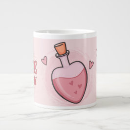 Taza De Café Gigante Adorable San Valentín Rosa Cupido Amor Spell