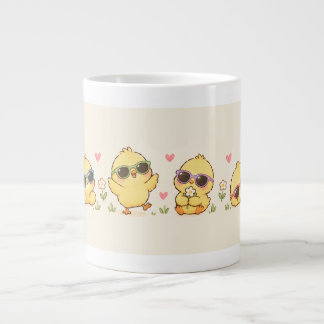 Taza De Café Gigante Adorables amigos pollitos kawaii, pastel dulce