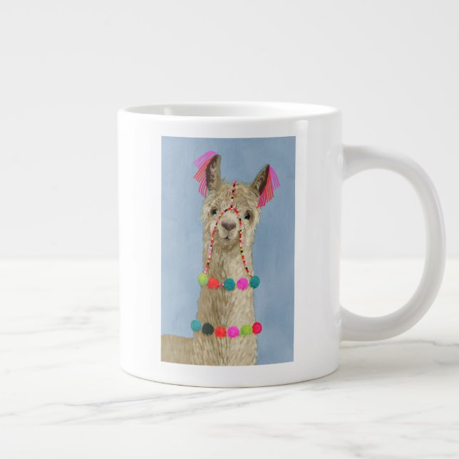 Taza De Café Gigante Adorned Llama - Beige (Derecha)