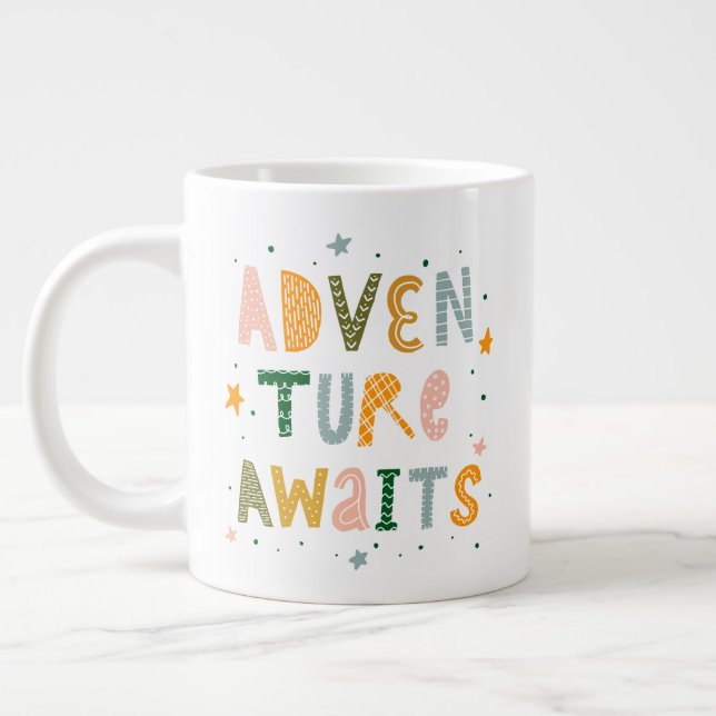 Taza De Café Gigante Adventure Awaits (Izquierda)