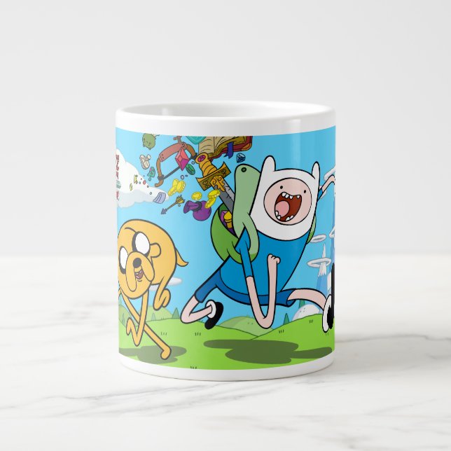 Taza De Café Gigante Adventure Time | Finn's Backpack Adventure Gear (Frente)
