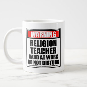 Taza De Café Gigante Advertencia al profesor de religión en el trabajo