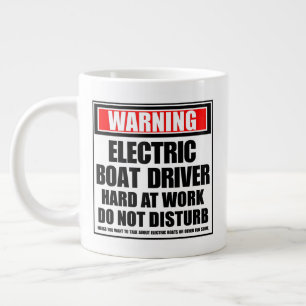 Taza De Café Gigante Advertencia Conductor de Barco Eléctrico Trabajand