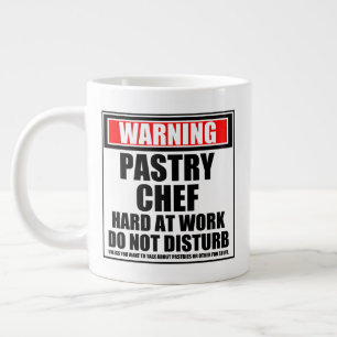Taza De Café Gigante Advertencia El Chef De La Pastelería Que Trabaja D