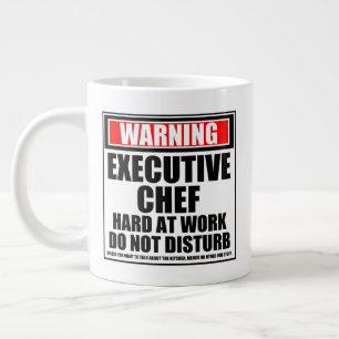 Taza De Café Gigante Advertencia: El Chef Ejecutivo Que Trabaja Duro No