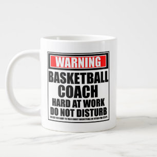 Taza De Café Gigante Advertencia: El entrenador de básquetbol trabaja d