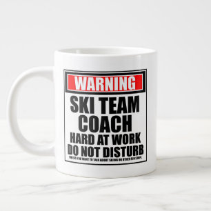 Taza De Café Gigante Advertencia: El entrenador del equipo de esquí tra