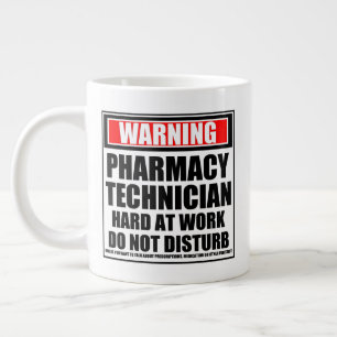 Taza De Café Gigante Advertencia: el técnico de farmacia trabaja duro