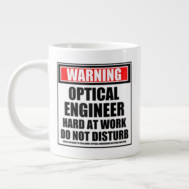 Taza De Café Gigante Advertencia: Ingeniero óptico en activo (Izquierda)