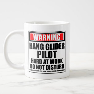 Taza De Café Gigante Advertencia Piloto de Ala Delta Trabajando Duro