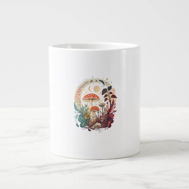 Taza De Café Gigante Aesthetic Goblincore And Cottagecore Mushroom Meme (Frente)
