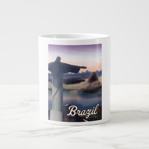 Taza De Café Gigante Afiche de arte de viajes en Brasil.