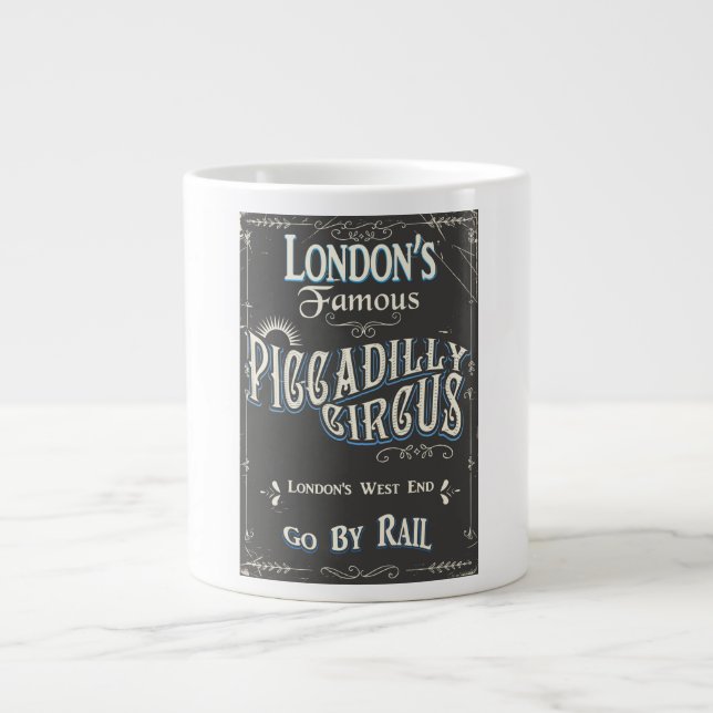 Taza De Café Gigante Afiche de época de Piccadilly Circus London (Frente)