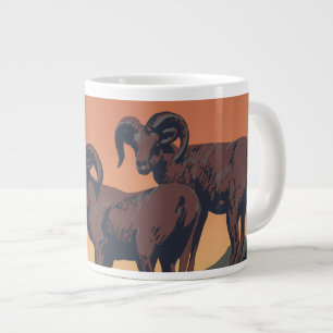 Taza De Café Gigante Afiche de época que promueve el viaje a parques na