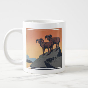 Taza De Café Gigante Afiche de época que promueve el viaje a parques na