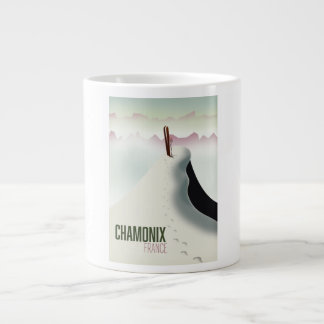 Taza De Café Gigante Afiche de viaje de esquí de Chamonix France