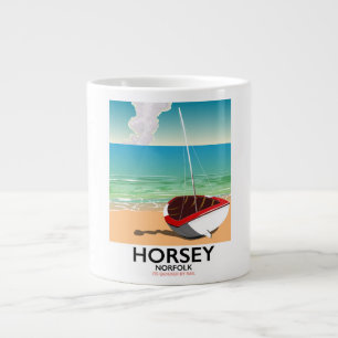 Taza De Café Gigante Afiche de viaje de Horsey Norfolk Beach
