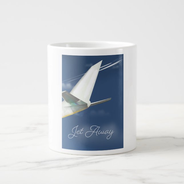 Taza De Café Gigante Afiche de viaje de Jet Away. (Frente)