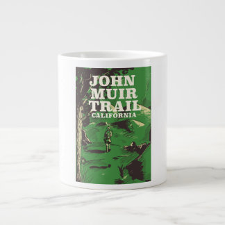 Taza De Café Gigante Afiche de viaje de John Muir Trail California.