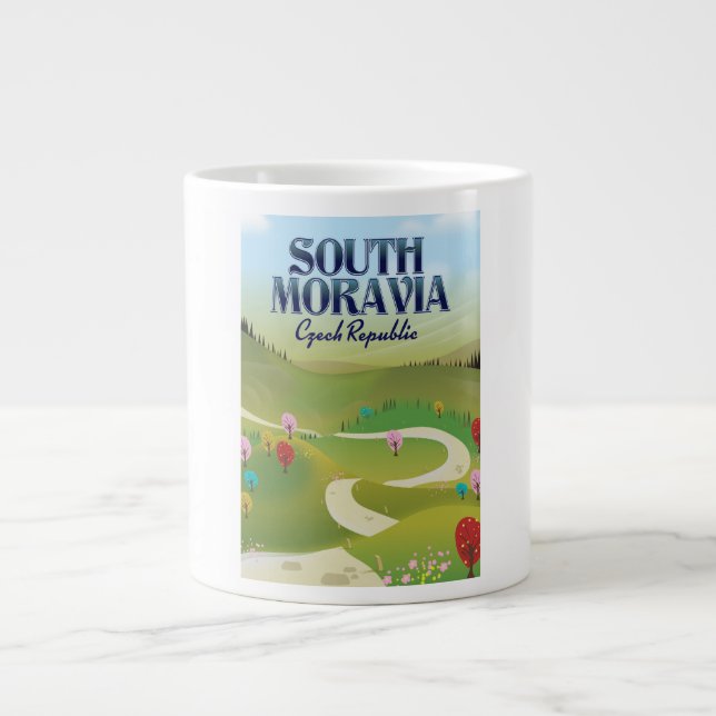 Taza De Café Gigante afiche de viaje de moravia meridional República Ch (Frente)