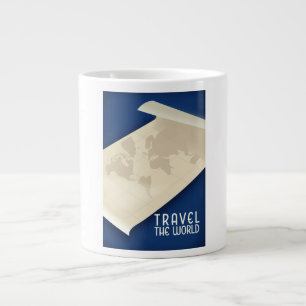 Taza De Café Gigante Afiche de viaje del estilo de la cosecha del mundo