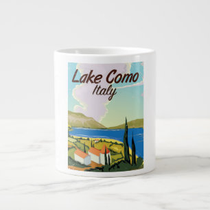 Taza De Café Gigante Afiche de viaje del lago Como Italia