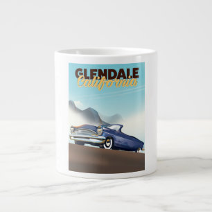 Taza De Café Gigante Afiche de viajes de Glendale, California