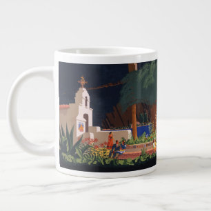 Taza De Café Gigante Afiche de viajes - Isla Santa Catalina, California