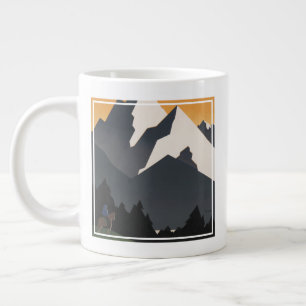 Taza De Café Gigante Afiche Vintage Que Promueve Viajes A Montana.