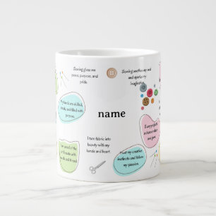 Taza De Café Gigante Afirmaciones de costura para artesanos Citas de