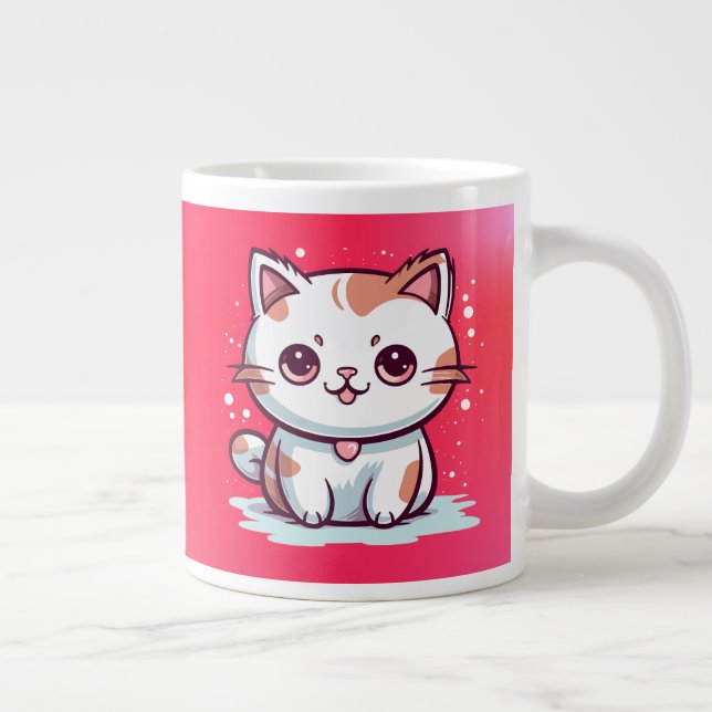 Taza De Café Gigante Agradable Cat Kawaii Style Clipart-47758 (Derecha)