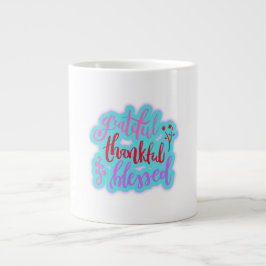 Taza De Café Gigante Agradecida Cita Bendecida