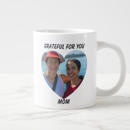 Taza De Café Gigante Agradecida: El corazón del día de la madre bilingü