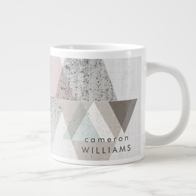 Taza De Café Gigante Agrega tu nombre | Amuse II | Geométrico moderno (Derecha)